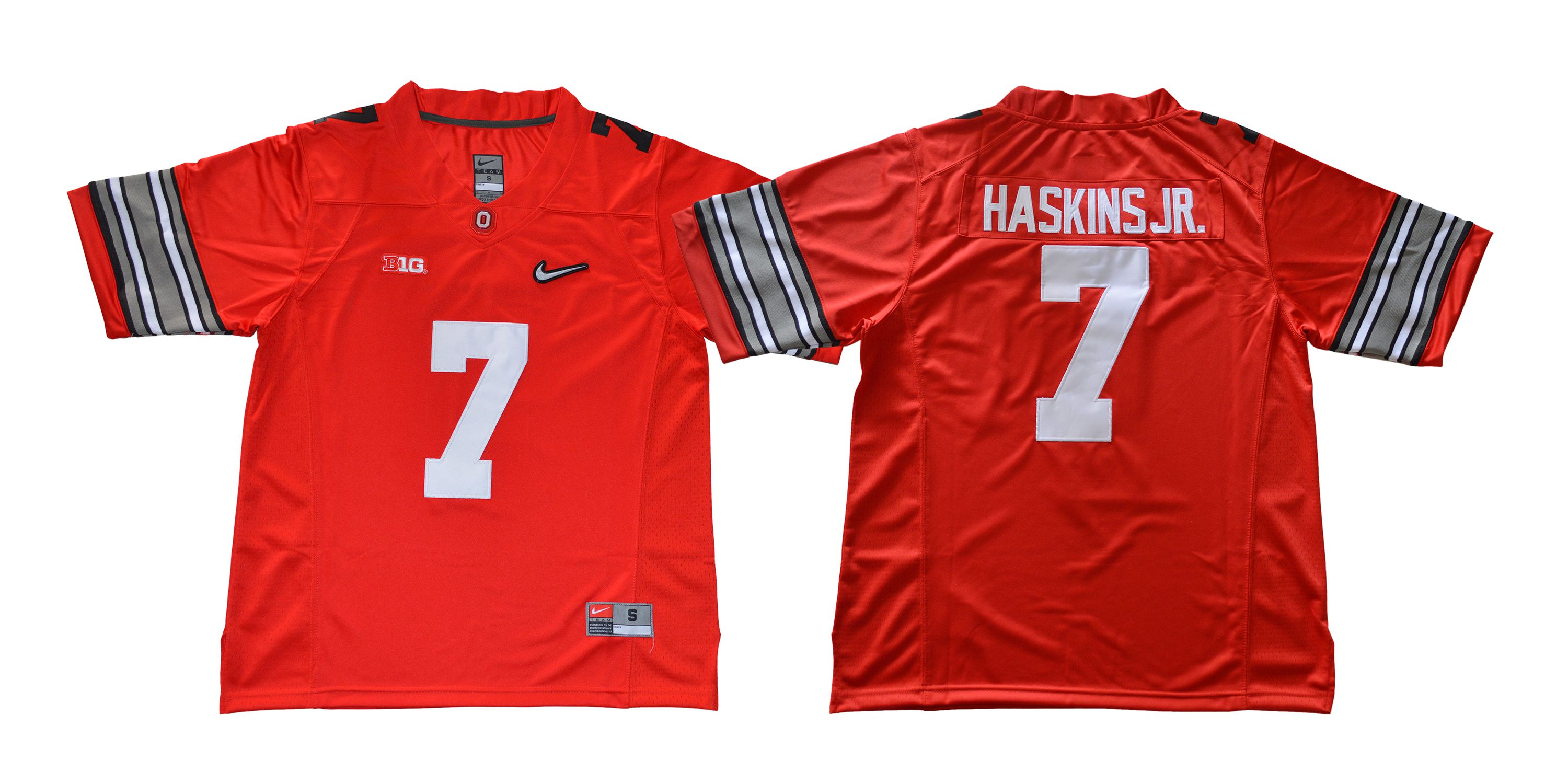 Men Ohio State Buckeyes #7 Haskins jr Diamond Red Nike NCAA Jerseys->->NCAA Jersey